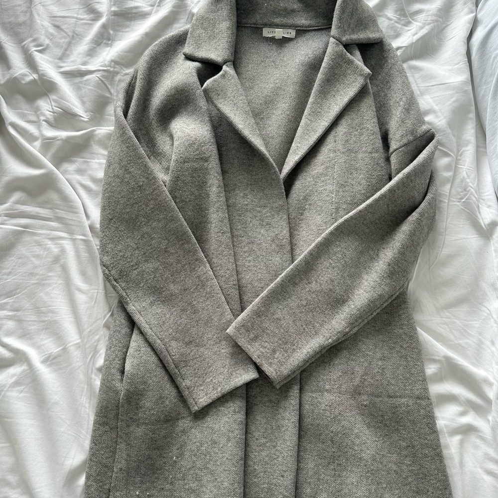 Gray Wool Blend Coat